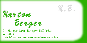 marton berger business card